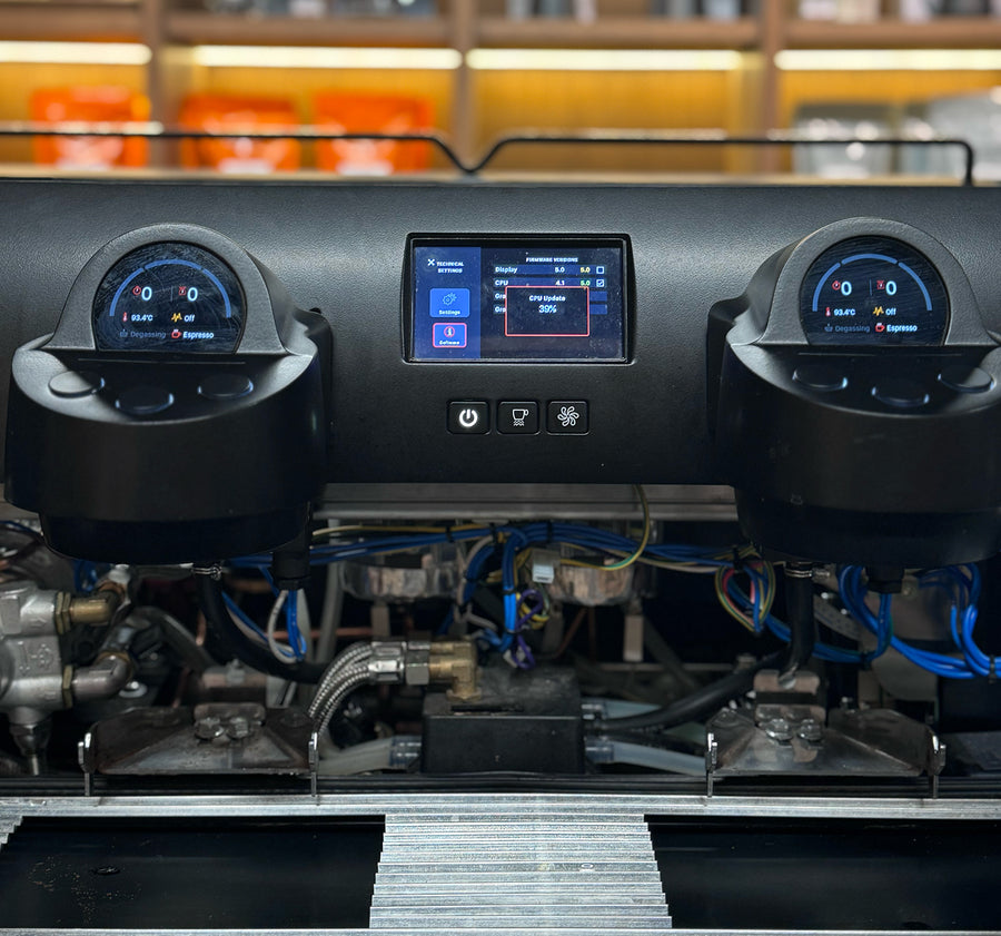 Engineer working on an espresso machine