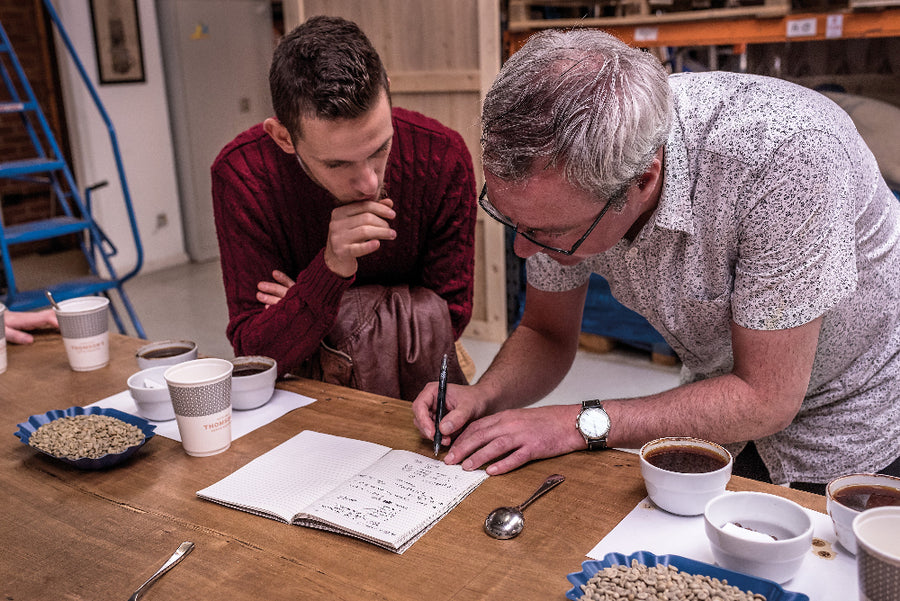 Barista training at the Thomson's roastery